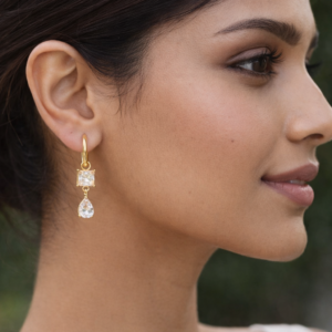 Elara Green Drop Hoops