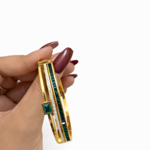 Golden With Green Emerald accents