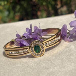 Emerald Halo Bangle