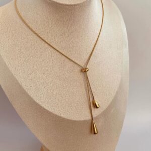 Golden Drop Slider Necklace