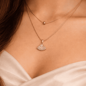 Fan Crystal Pendant Necklace
