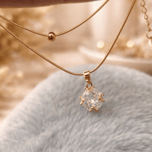 Square Crystal Drop Necklace