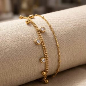 Minimal Drop Double layer Bracelet