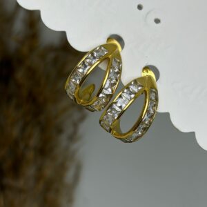 Golden Crystal Earrings
