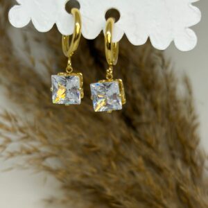 Princess Cut Hoops