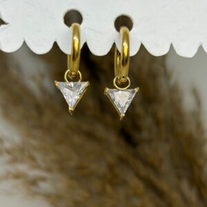 Crystal Triangle Hoops