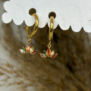 Rainbow Lotus Earrings