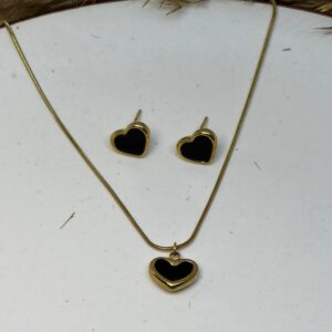 Midnight Heart Pendant Set