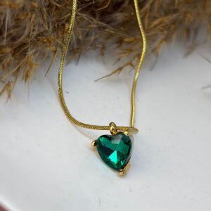 Emerald Glow (Green heart sliderchain pendant)