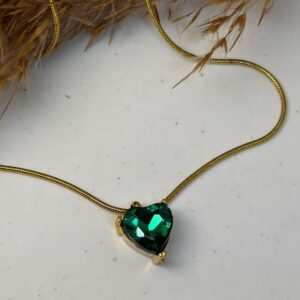 Emerald Glow (Green heart sliderchain pendant)