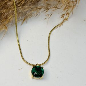 Forest Spark (Green round solitaire)