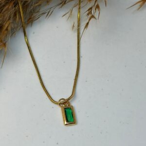 Emerald Frame (Green rectangle pendant)