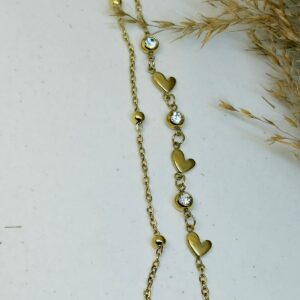 Heart Charm Crystal Bracelet