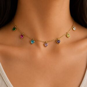 Multicolor Heart Necklace