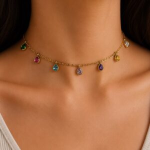 Multicolor Drop Necklace