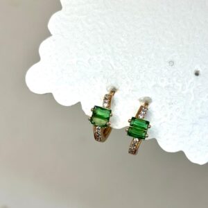 Emerald studded Huggies