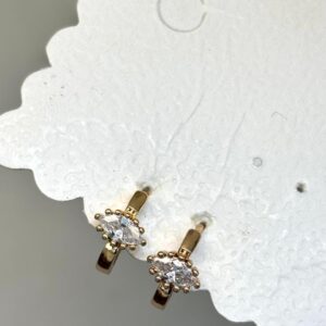 Luxe Pear Huggie Hoops