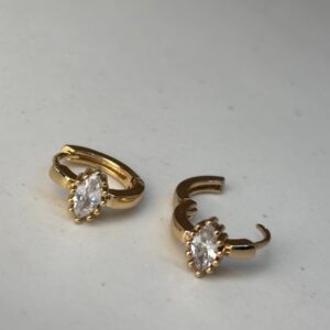 Luxe Pear Huggie Hoops