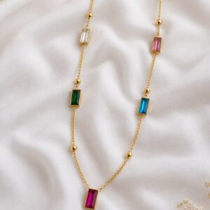 Multicolor square Necklace