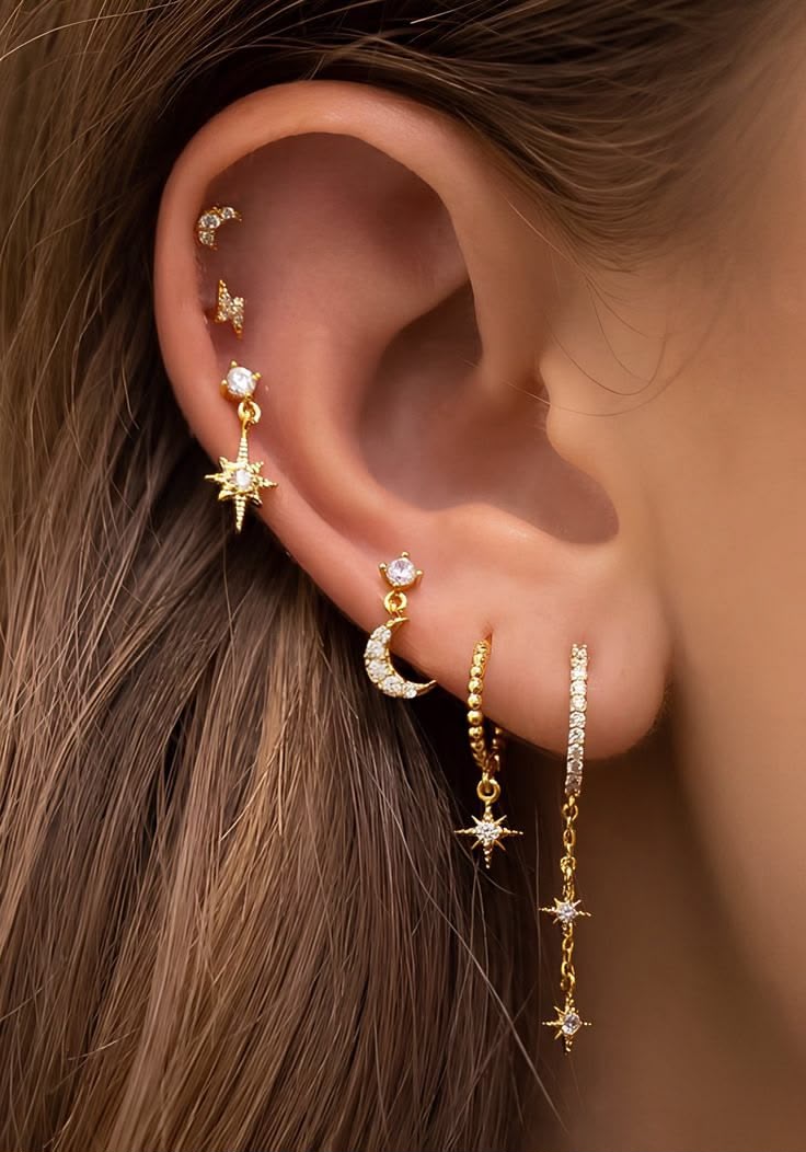 Anti-Tarnish Gold Helix Earring