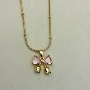 Pink Bow Chain Pendant