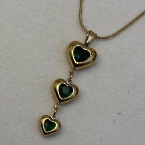 Trio Heart Charm Chain Pendant