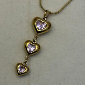 Pink Trio Heart Pendant