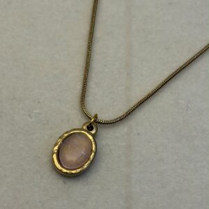 Rose Quartz Oval Chain Pendant