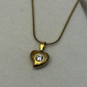 Crystal Heart Dainty Chain Pendant
