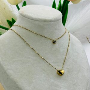 Dainty Heart Double Layer Necklace