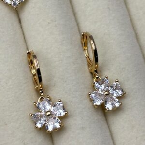 Crystle Flower Huggies Earrings