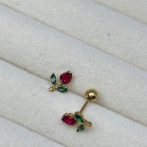 Red tulip Studs