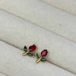 Red tulip Studs