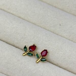 Red tulip Studs
